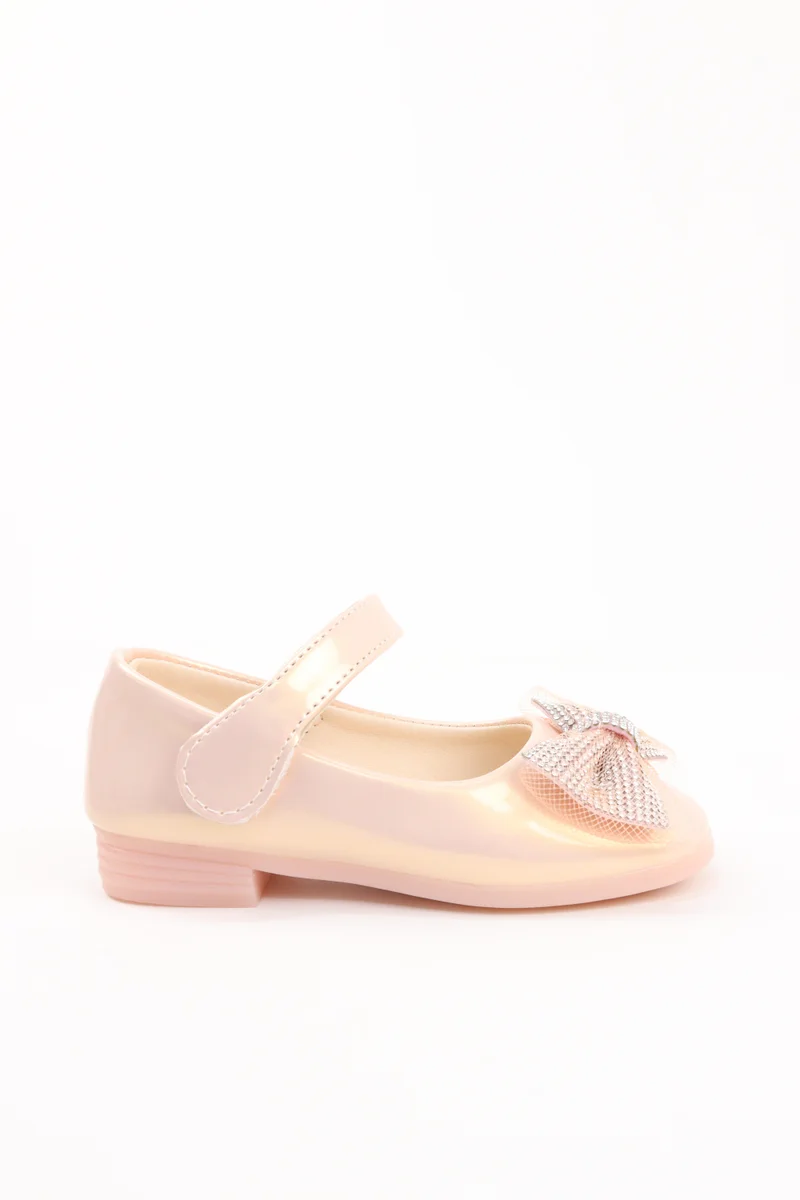 Viny VINY Girls Ballerina Flats with Rhinestone Bow – Elegant Ballet Flats for Girls, Adjustable Strap, Comfortable Party & Occasion Princess Shoes for Kids