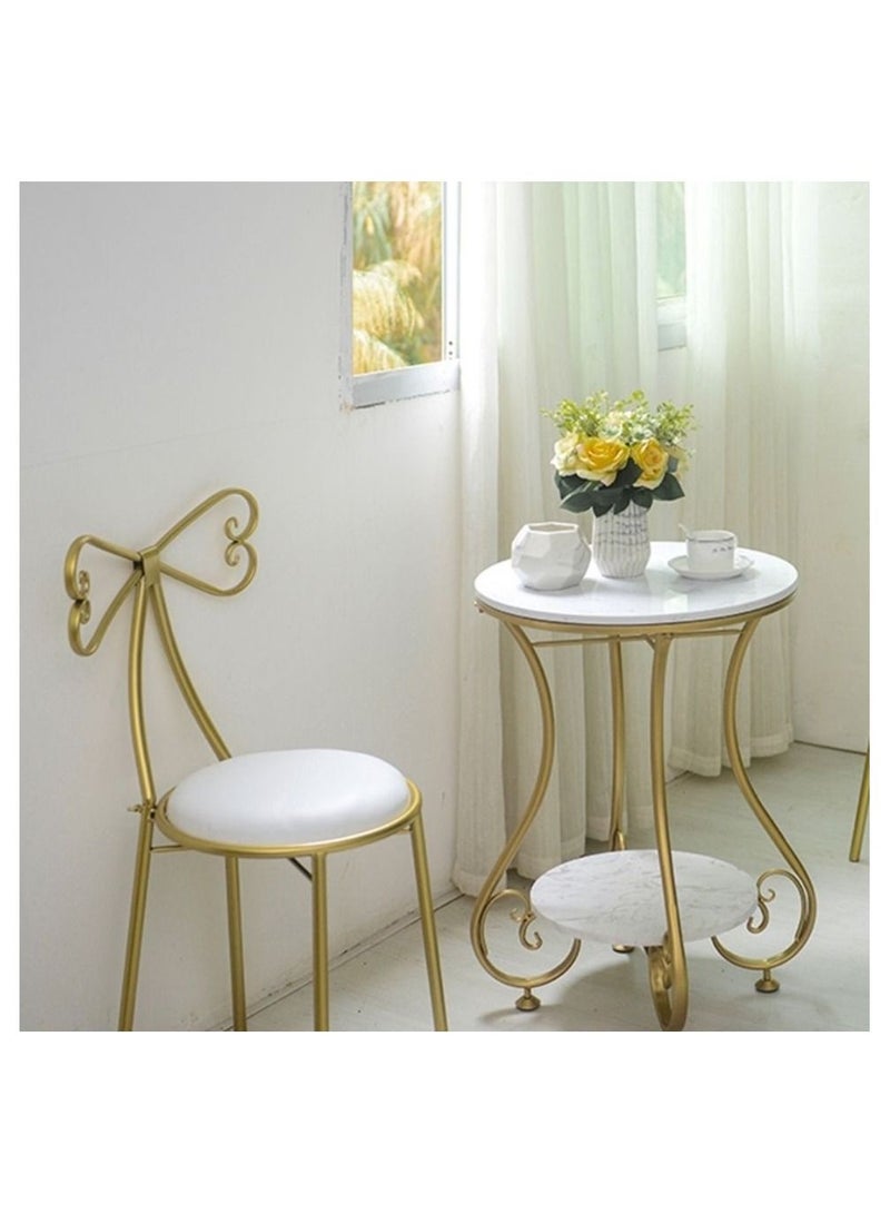 C&C Home Two Tier Luxury Marble Top Coffee End Table with Metal Frame  - Image 5