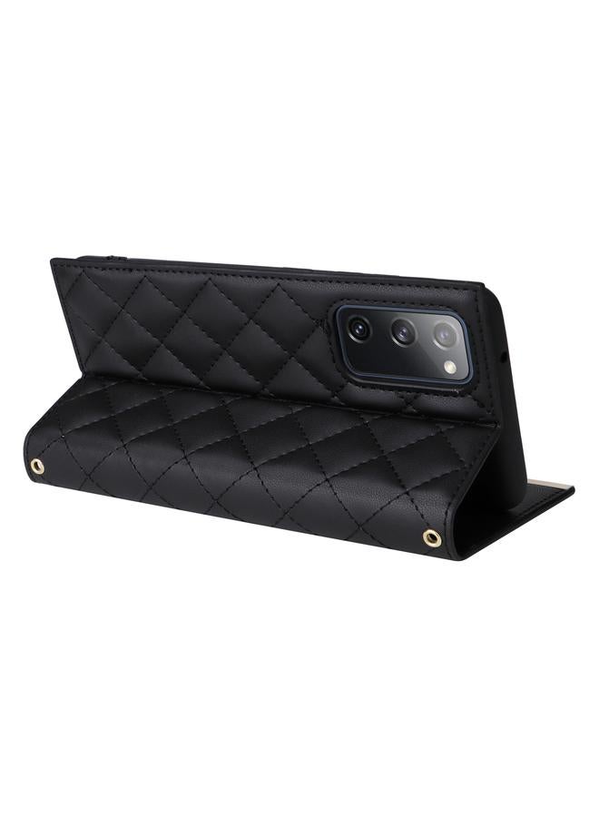 اس-توب جراب هاتف Samsung Galaxy S20 FE Crossbody Rhombic Sucker Leather - Image 4