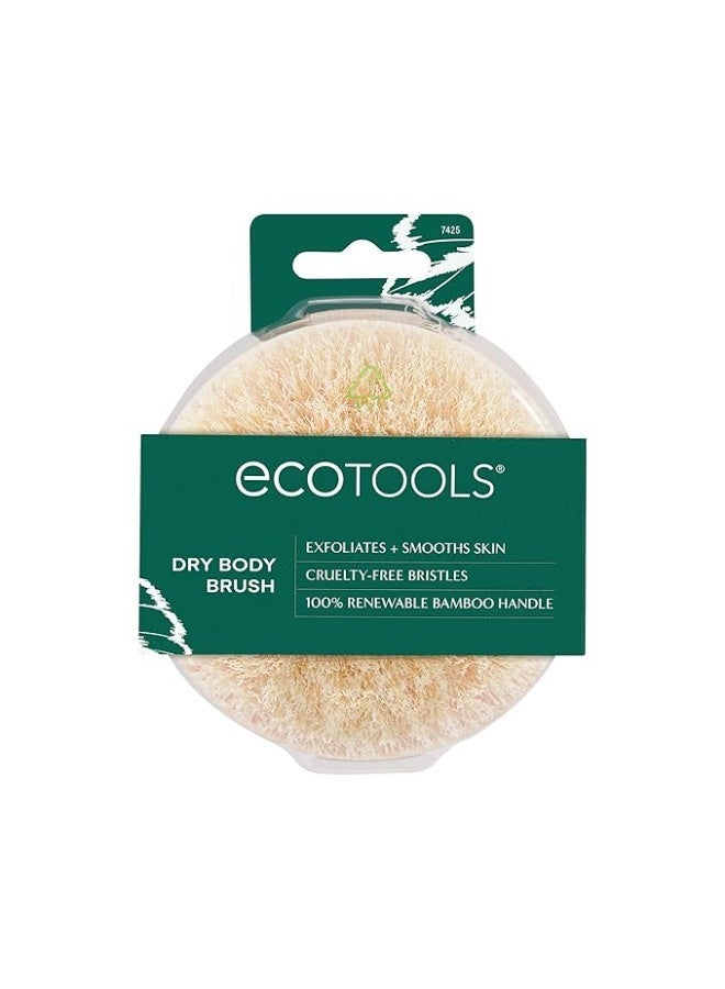 Ecotools فرشاة الجسم الجافة، لروتين العناية بالبشرة بعد الاستحمام، تزيل الأوساخ وتعزز الدورة الدموية، تساعد في تقليل مظهر السيلوليت، صديقة للبيئة، نباتية وخالية من القسوة، 1 قطعة - Image 1