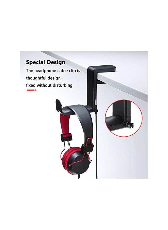 X spring Headphone Stand Hanger Headphone Hook Holder With Adjustable Rotating Arm Clamp And Cable Organizer Universal Stand For Gaming Headset  - Image 2