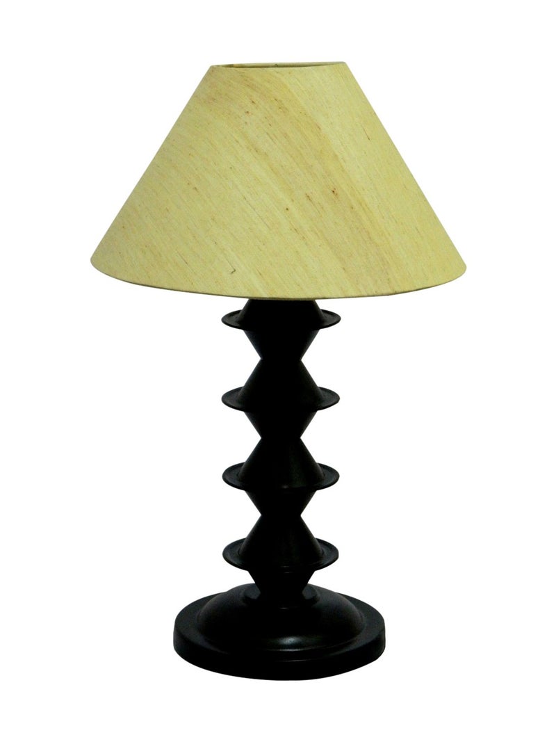 tu casa Mango Wood French Style Table Lamp with Fabric Shade | Decorative Bedside & Study Lamp for Bedroom, Living Room, Office, Home Décor & Gifting - Image 4