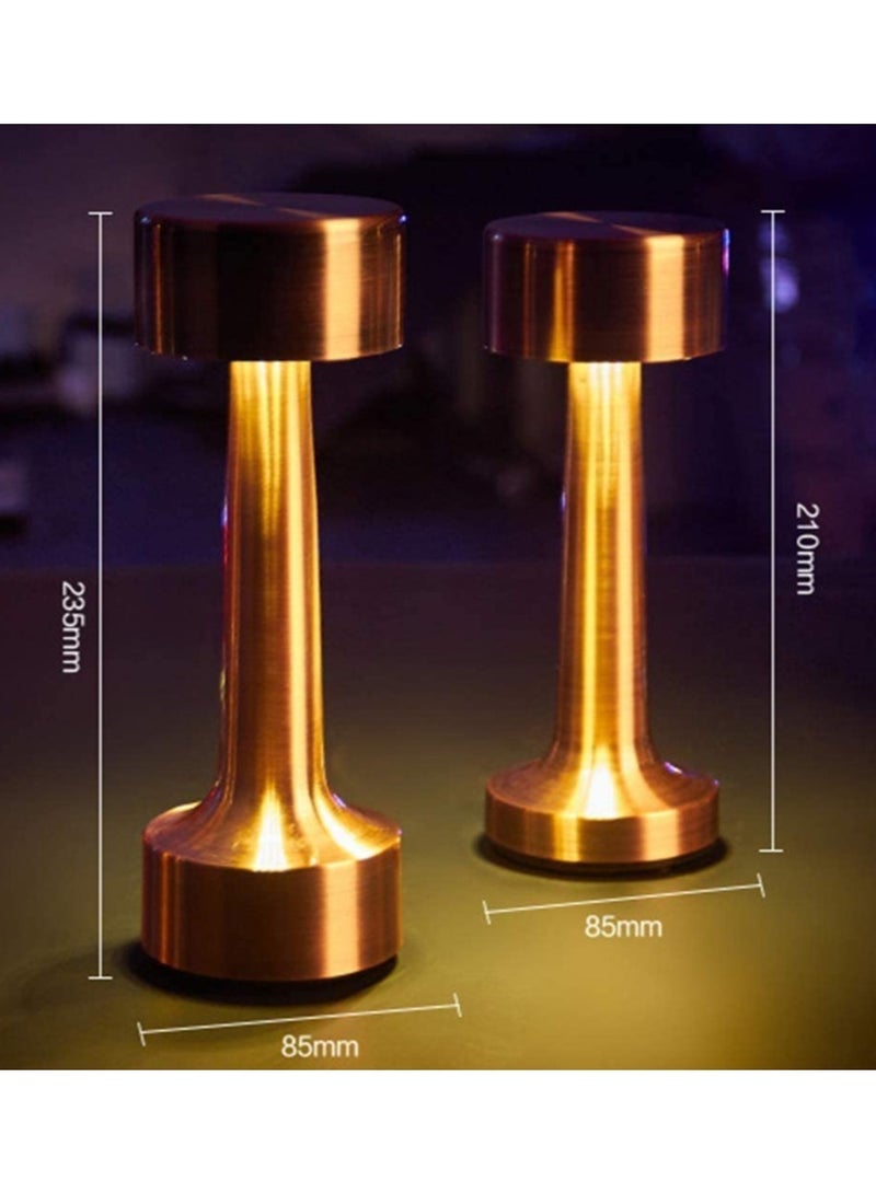 ELTRAZONE LED Cordless Table Lamp, USB Rechargeable Desk Lamp 2 Levels Adjustable Brightness Energy Saving Night Light Metal Modern Hotel Restaurant Bedroom Bedside Nightstand Study Led Lights - Image 4