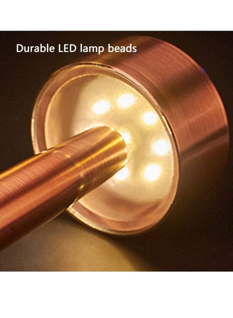 ELTRAZONE LED Cordless Table Lamp, USB Rechargeable Desk Lamp 2 Levels Adjustable Brightness Energy Saving Night Light Metal Modern Hotel Restaurant Bedroom Bedside Nightstand Study Led Lights - Image 3