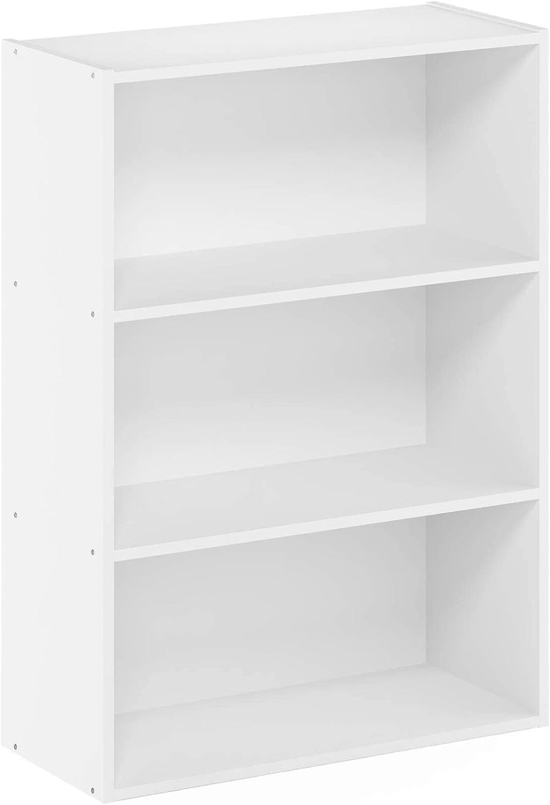 3-Tier Open Shelf Bookcase, Engineered Wood Storage Organizer, Versatile and Modern Standing Bookshelf for Home Office or Living Room, Plain White Finish, Compact Size - Image 5