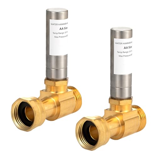 Lingmfg [2 Pieces] Lingmfg Water Hammer Arrestor For Washing Machine, 3/4 Inch Female Thread Swivel Nut x 3/4 Inch Male Thread Brass - Image 1