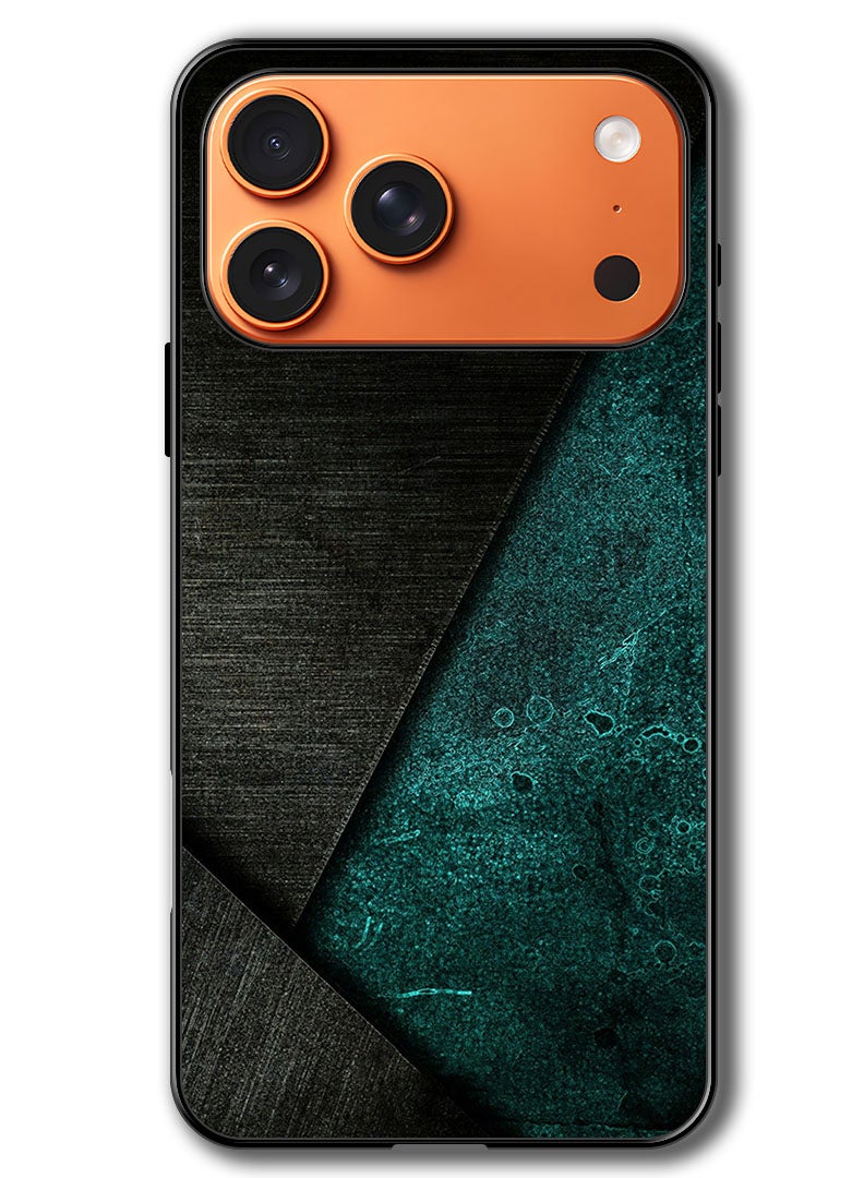 Theodor Case Compatible with Apple iPhone 17 Pro Max 6.9 Inch Protection Shockproof Bumper Cover Black Dark Green Pattern - Image 1