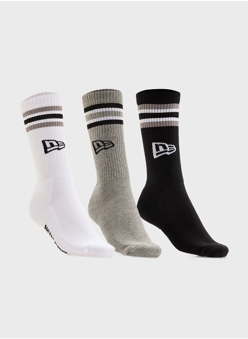 نيو ايرا Retro Stripe Crew Socks