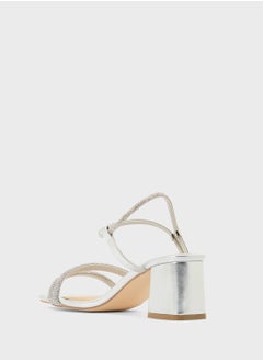Truffle Low Block Heel Diamante Strappy Sandal  - Image 3