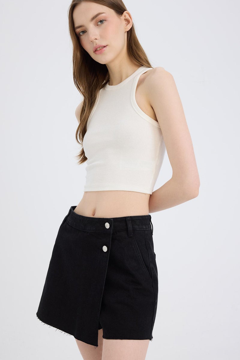 DeFacto Black Woman Denim High Waist Shorts Casual - Image 4