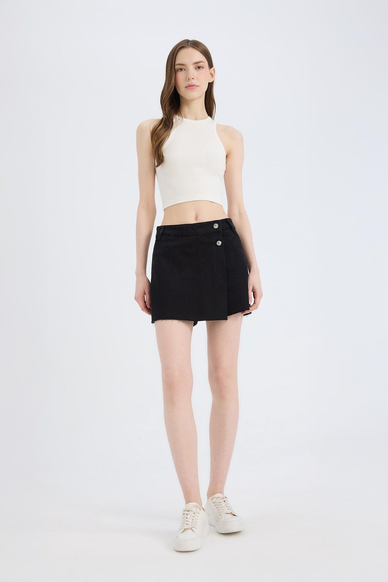 DeFacto Black Woman Denim High Waist Shorts Casual - Image 1
