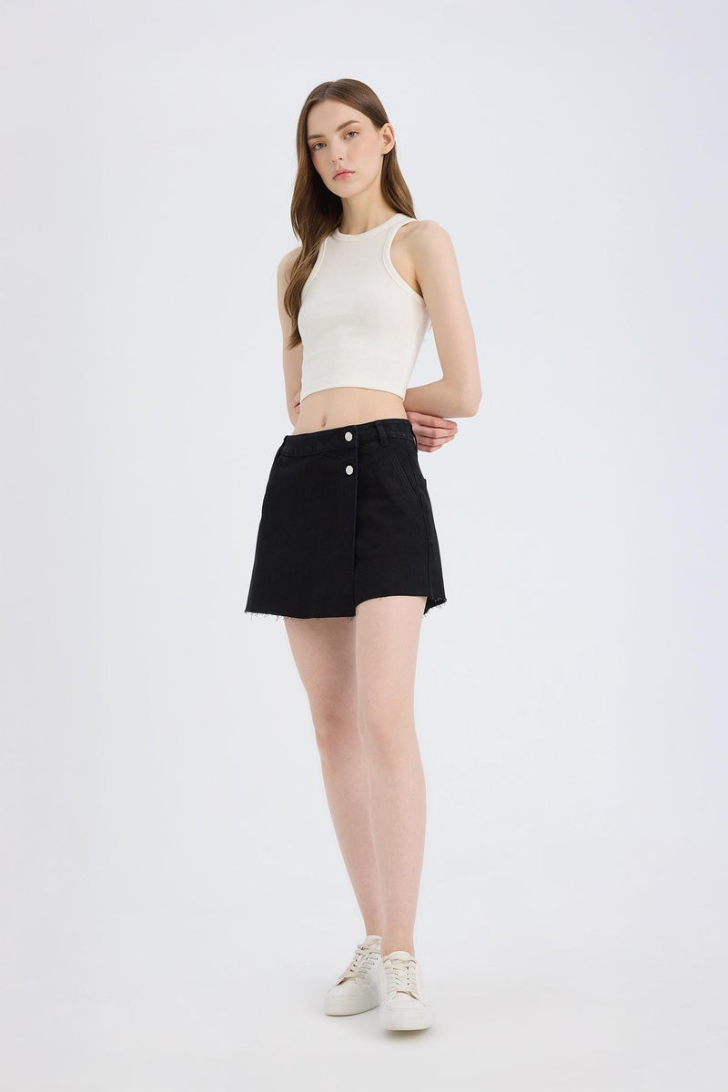 DeFacto Black Woman Denim High Waist Shorts Casual - Image 3