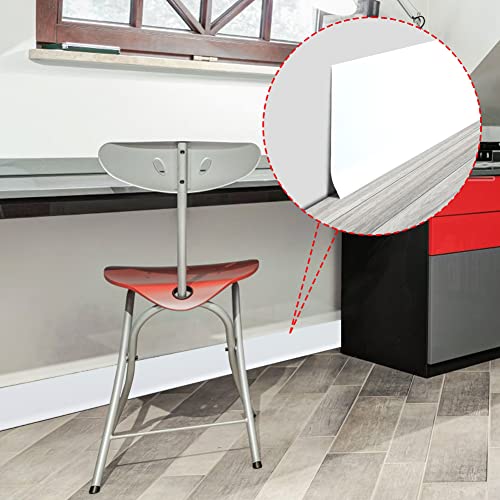 LSGCQ Flexible Baseboard Molding Trim 4 Inch x 20 Feet Self-Adhesive Vinyl Wall Base Peel and Stick Cove Base Rubber Wall Moulding Trim (White) - Image 2