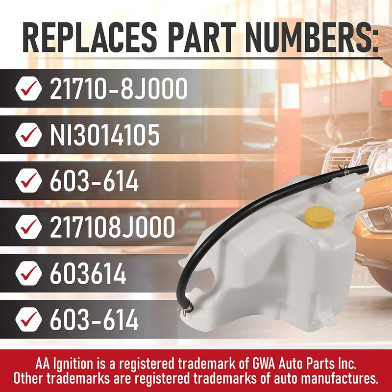 AA Ignition Coolant Reservoir Tank with Overflow Tube for Nissan Altima and Maxima - Image 3