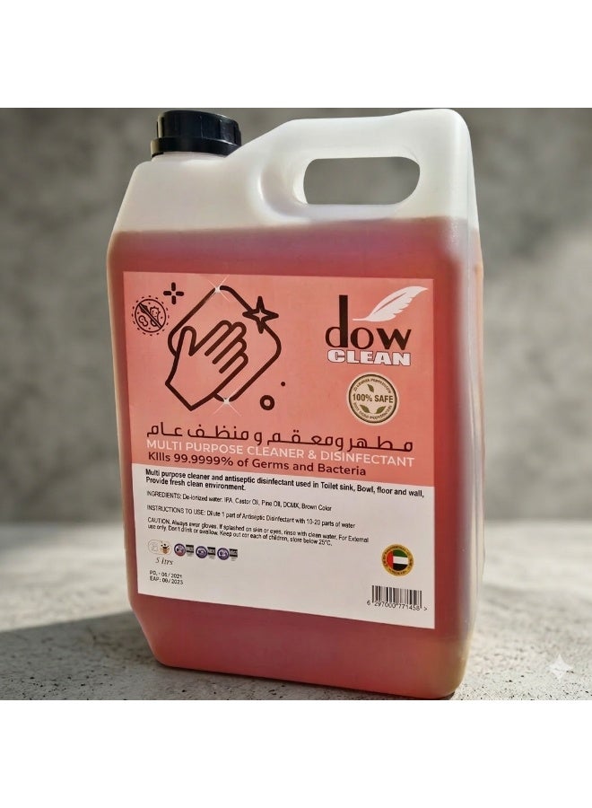 Dow Clean 5L Multi-Purpose Disinfectant & Antiseptic Cleaner – Kills 99.9% of Germs – Hospital Grade Surface Sanitizer for Floors, Kitchen, and Bathrooms – Pine Scented - Image 2