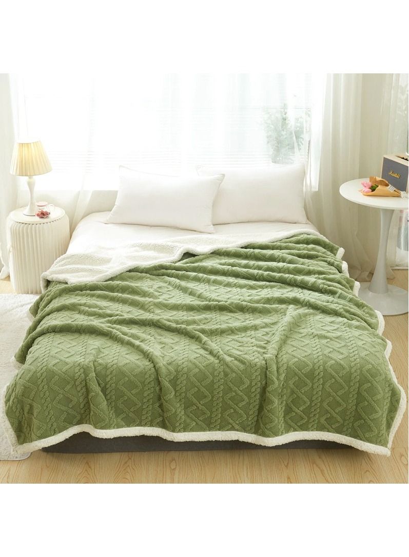 DubaiGallery Winter Double Layer Thick Blanket Soft Warm Sherpa Wool Blankets Geometric Plaid Taff Cashmere Lamb Throw Blanket Girls Gift  - Image 4