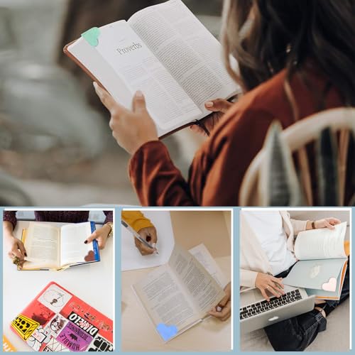 Winjeto Leather Heart Bookmarks - Winjeto 6 Pieces Cute Corner Page Book Marks for Teachers Students Book Reading Lovers, for School Office Home Supplies (Furry（6pcs）) - Image 5