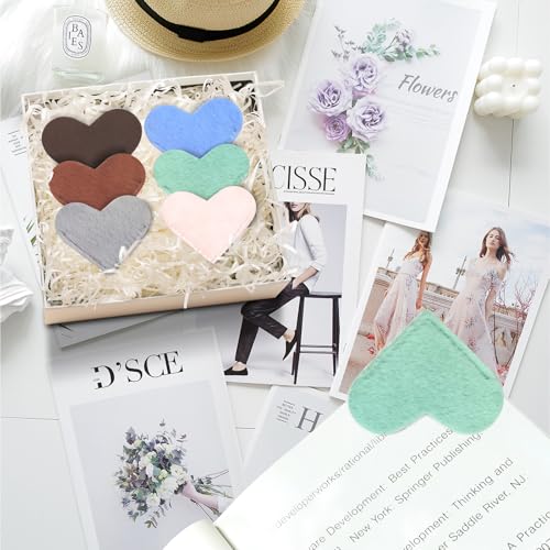 Winjeto Leather Heart Bookmarks - Winjeto 6 Pieces Cute Corner Page Book Marks for Teachers Students Book Reading Lovers, for School Office Home Supplies (Furry（6pcs）) - Image 4