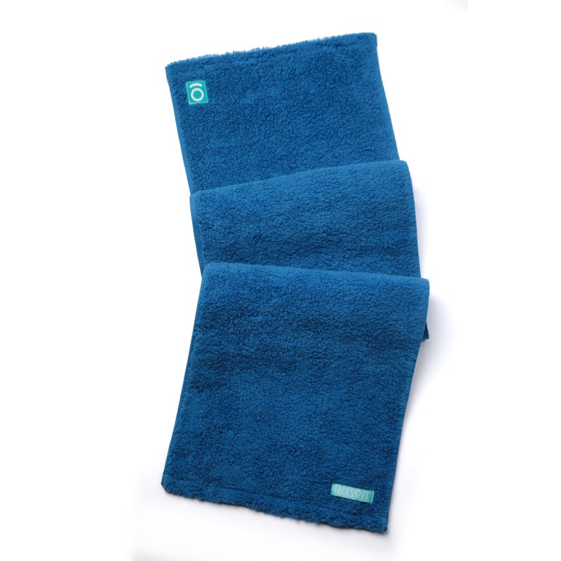FACESOFT Eco Friendly Gym Towels for Working Out  Soft  Absorbent Cotton Exercise Towel  No Synthetic Microfibers or Plastics  Sweat Towel for Gym Fitness Sports Yoga  Classic Blue  1 Pc