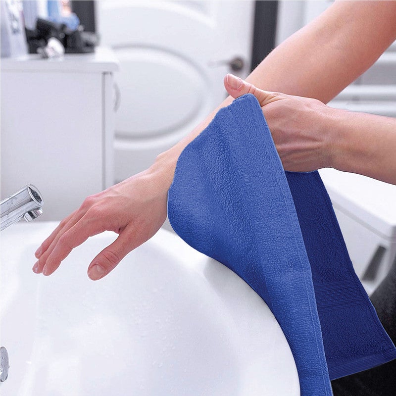 Rest منشفة يد 1PC 100% قطن 40x70 سم ، 16x28 بوصة منشفة زرقاء ملكية كبيرة ناعمة وعالية الامتصاص بجودة فائقة الناعمة - Image 5