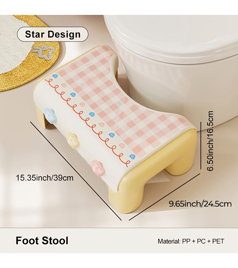 Thickened Bathroom Toilet Foot Stool Squat Aid Footrest Printing Decorative - Image 1