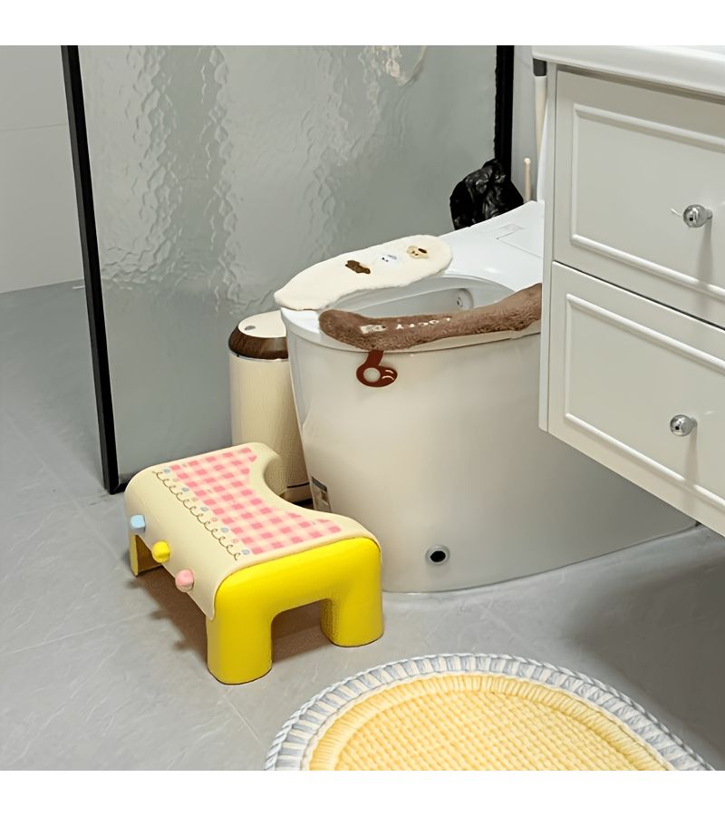 Thickened Bathroom Toilet Foot Stool Squat Aid Footrest Printing Decorative - Image 2