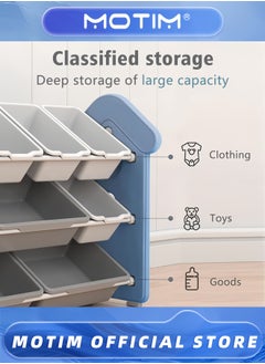 Motim Toys Organizer Kids Toy Organizer Large Capacity 4-Shelf Organizer Rack with 10 Storage Bins for Toys and Books  - Image 2
