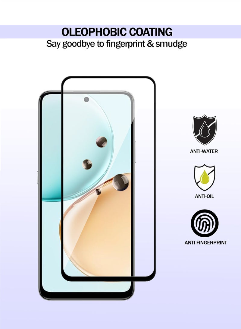 واقي شاشة Honor X7d، قطعتان - زجاج مقسّى فاخر يغطي الشاشة بالكامل لهاتف Honor X7d، شفافية عالية، لمسة رقيقة، مضاد للانفجار، حواف مقوسة ناعمة، سهل التركيب - Image 4