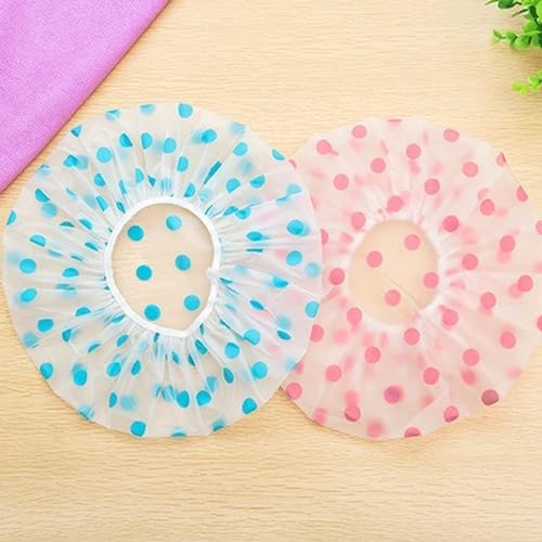 RIXTEC Shower Cap Set of 6 for Women, Reusable Waterproof Elastic Eva Free-Size Bathroom Shower Caps - For Homes, Spas, Salons, Hair Treatment, Beauty Parlors (Multicolored and Multi-design) - Image 2
