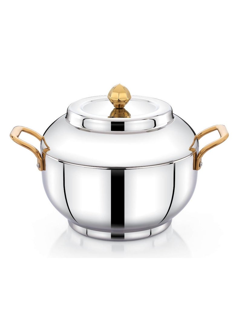 Homemaker Celerio Hotpot 12000ml Capacity - Air Tight Lid - High Quality Stainless Steel - Gold Lids & Silver - Image 1