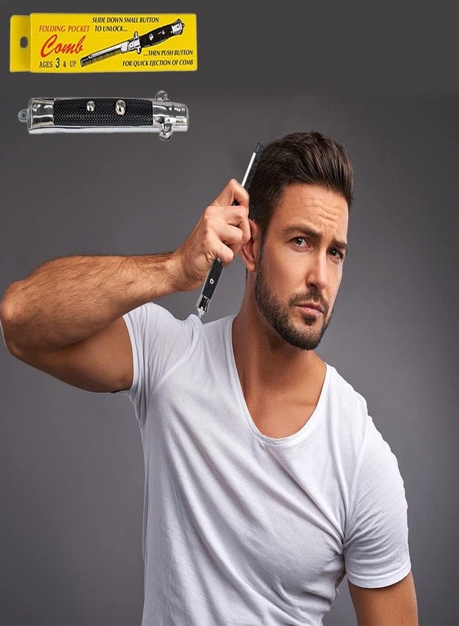Chochkees 9" Inches Folding Pocket Comb, Stainless Steel (8-Pack) - Image 2
