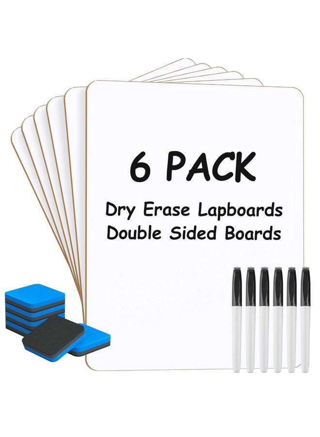 MaxGear Small White Board Dry Erase Boards 6 Pack, 9" X 12" Mini Whiteboard For Students School, Portable White Boards Mini Lapboards Including 6 Mini Dry Erase Erasers And 6 Markers - Image 1