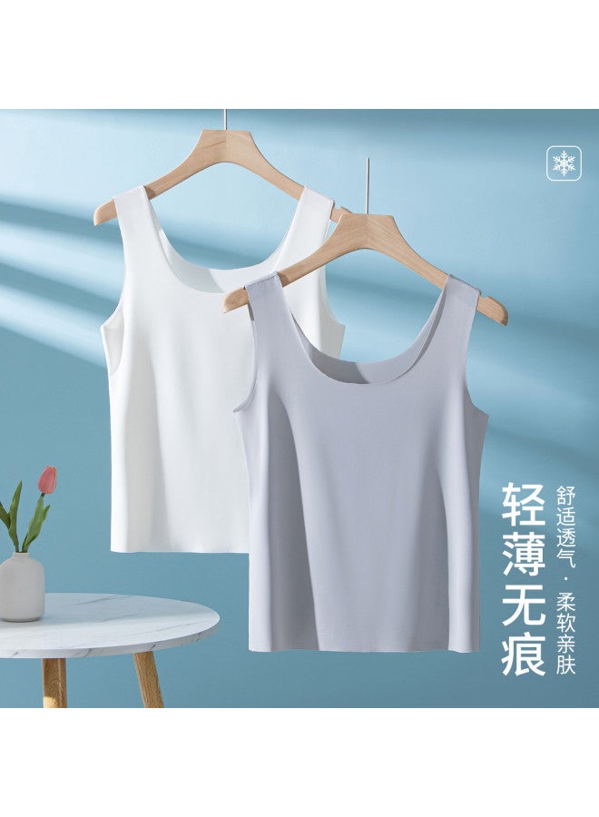 MIIOW Women'S Autumn Seamless Sleeveless Undershirts, Breathable Layering Tops, 2-Pack - Image 3