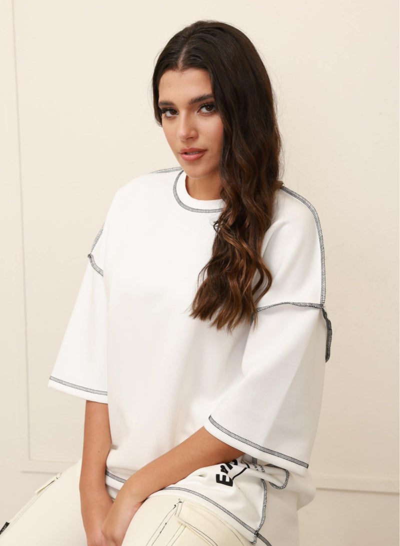 الأناقة  تيشرت  اوفر سايز ترافس - Image 3