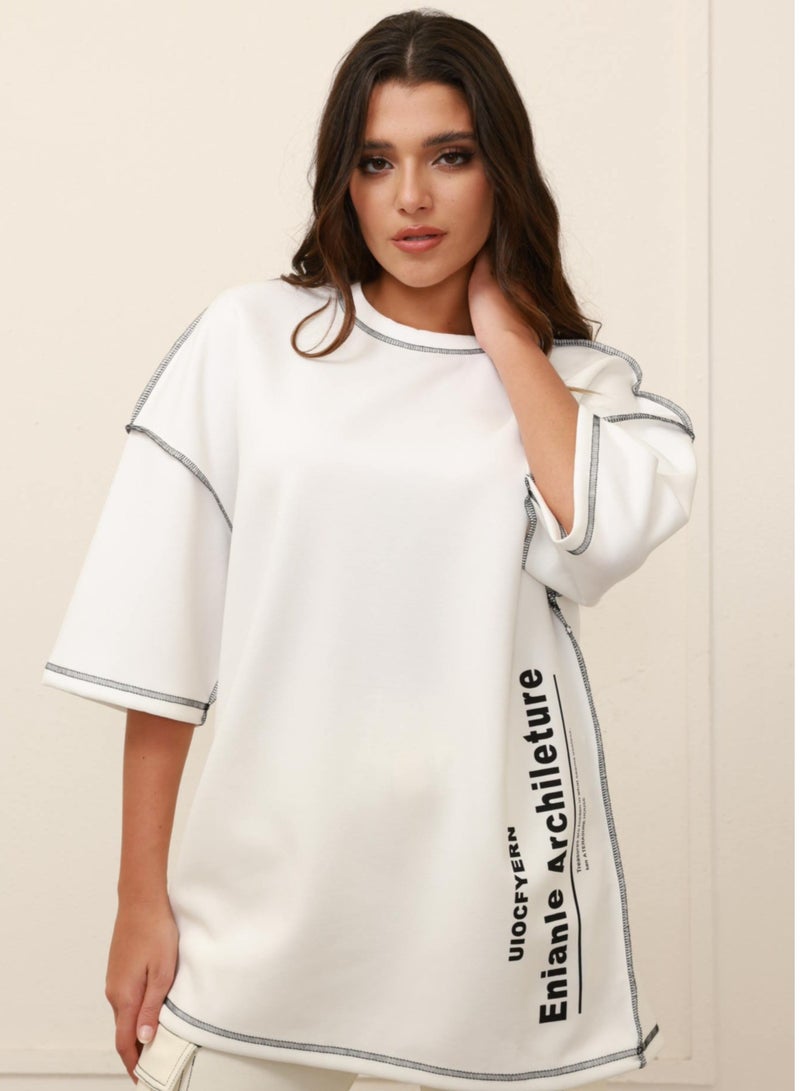 الأناقة  تيشرت  اوفر سايز ترافس - Image 4