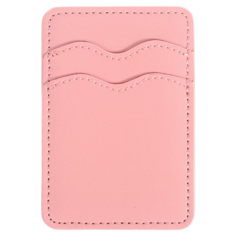 Pink Pu Leather Phone Card Holder Wallet Adhesive Back Dual Slot For Women - Image 2