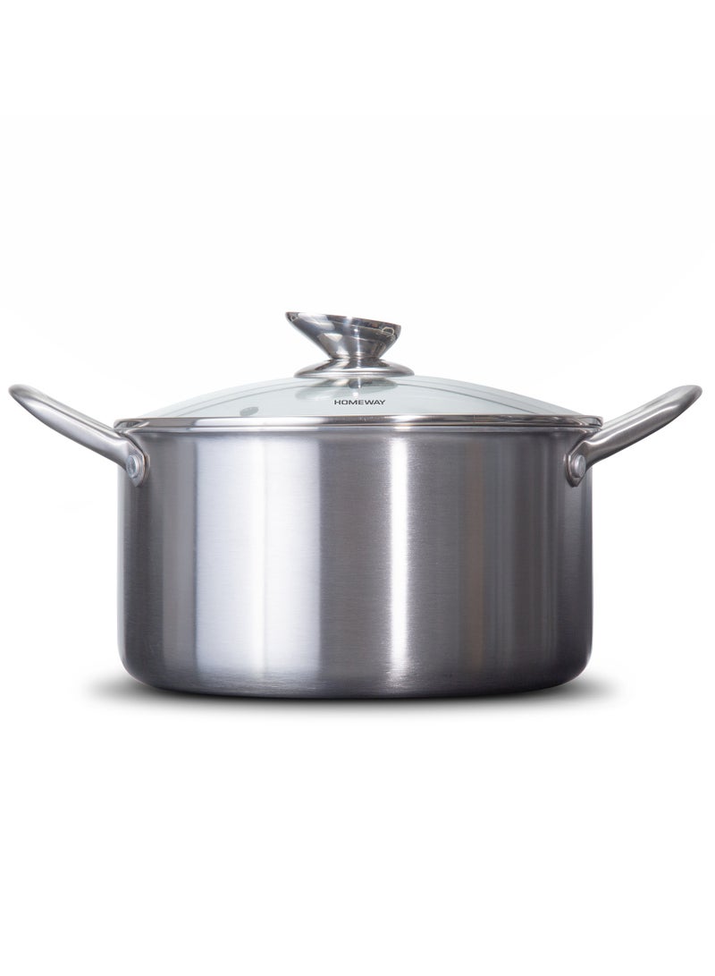 Homeway 24CM Stainless Steel Honeycomb Casserole with Lid – Nonstick, Induction & Gas Compatible With Super Durable&Highly Scratch Resistent - Image 1