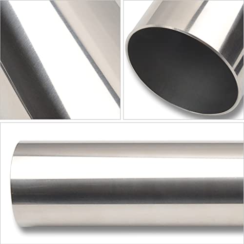 FGJQEFG 2.5 Inch Straight DIY Custom Mandrel Exhaust Pipe Tube Pipe, 30 Inch Length, 2.5'' OD Mandrel Straight Pipe, T304 Stainless Steel, Universal Fitment - 1PC - Image 3