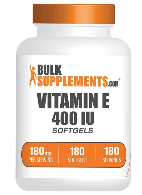 BulkSupplements.com Vitamin E 400 IU Softgels - Vitamin E Supplement, as D-Alpha-Tocopherol, Antioxidants - Gluten Free, 1 Softgel per Serving, 180 Count (Pack of 1)