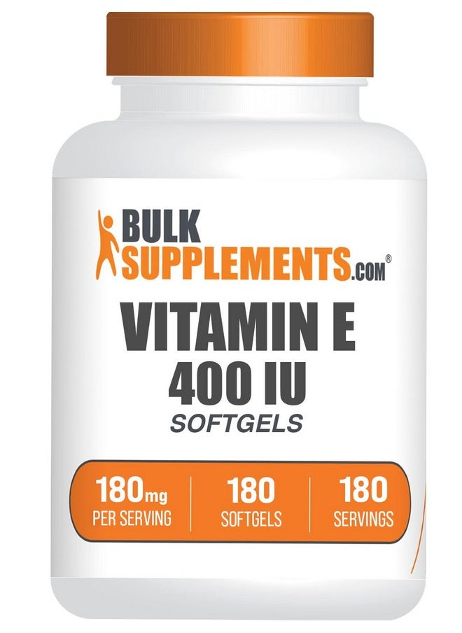 BulkSupplements.com Vitamin E 400 IU Softgels - Vitamin E Supplement, as D-Alpha-Tocopherol, Antioxidants - Gluten Free, 1 Softgel per Serving, 180 Count (Pack of 1)