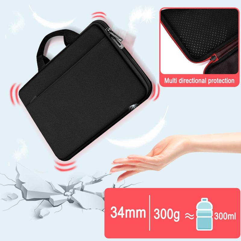 Hseok Laptop Case 13.3-14 Inch Briefcase, 180 Opening Water-Resistant & Shockproof Bag with Soft Velvet Lining, Compatible with MacBook Pro 14", Mac Air/Pro 13.3", XPS 14/13 and 13"-14" PC,Deep Black - Image 3