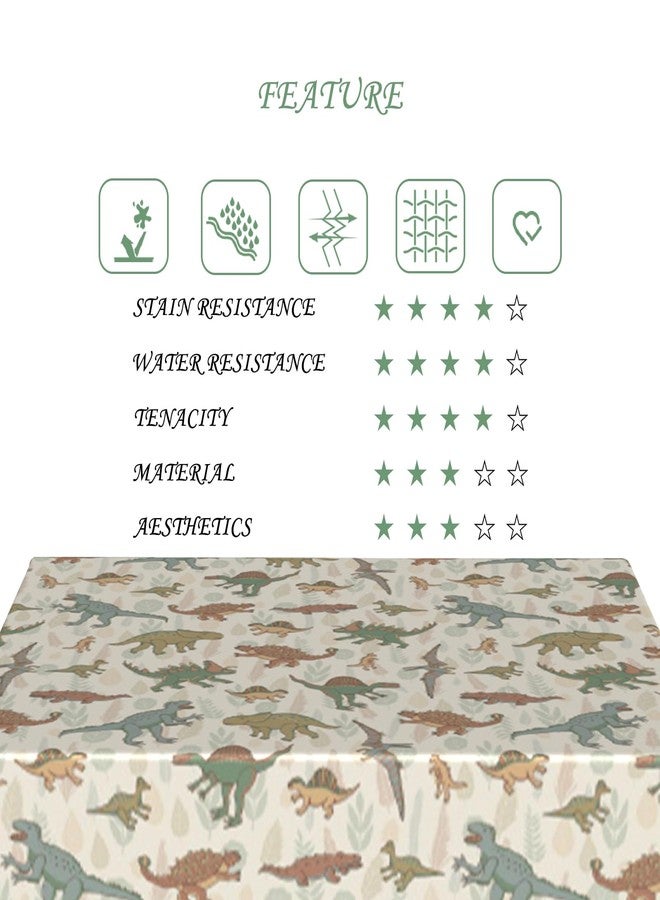 ggaimwf مفرش طاولة مستطيل الشكل من ggaimwf، مقاس 60×102 بوصة، مزين برسومات حيوانات كرتونية متنوعة وديناصورات، قابل للغسل، متين، مناسب للمنزل، حفلات أعياد ميلاد الأطفال، ديكور غرفة الأولاد - Image 5
