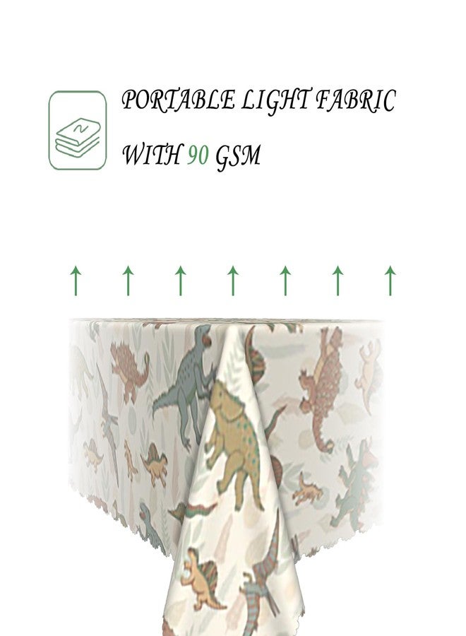 ggaimwf مفرش طاولة مستطيل الشكل من ggaimwf، مقاس 60×102 بوصة، مزين برسومات حيوانات كرتونية متنوعة وديناصورات، قابل للغسل، متين، مناسب للمنزل، حفلات أعياد ميلاد الأطفال، ديكور غرفة الأولاد - Image 3