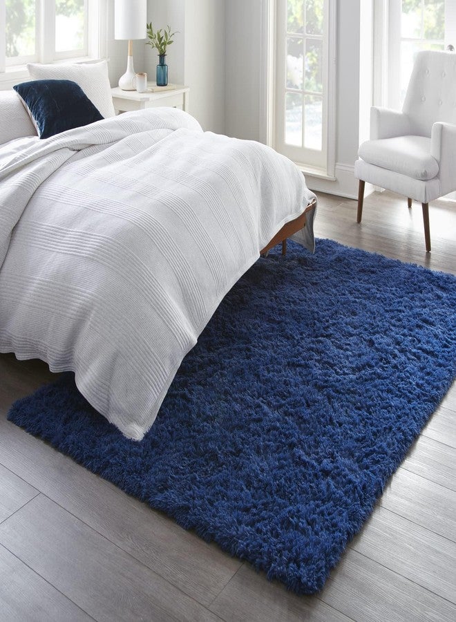 Ophanie 6x9 Blue Rugs for Living Room, Large Fluffy Shag Fuzzy Plush Soft Area Rugs, Floor Shaggy Navy Carpets for Bedroom, Carpet for Kids Boys Girls Dorm Nursery Home Decor Aesthetic - Image 3