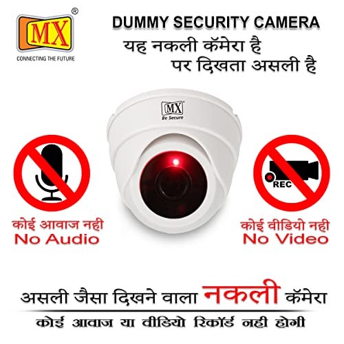 MX Dummy CCTV Camera with Blinking LED Light – Fake Security Camera | Battery Operated (Batteries Not Included) | Visual Deterrent for Home, Office, Shop – Pack of 2 (No Audio/No Video) - Image 3