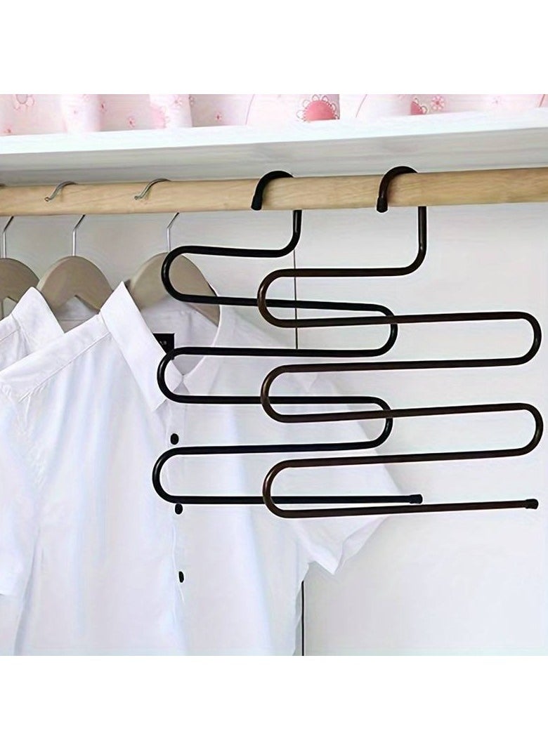 Generic - S-Shape Stainless Steel Pant Hanger - Non-Slip, Multi-Layer Design for Perfect Wardrobe Organization, Available in Sets - Image 1