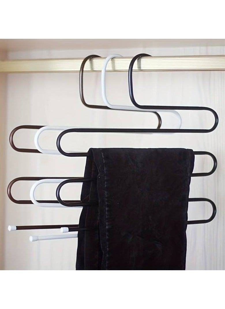 Generic - S-Shape Stainless Steel Pant Hanger - Non-Slip, Multi-Layer Design for Perfect Wardrobe Organization, Available in Sets - Image 1