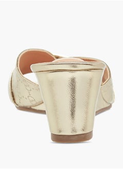 Celeste Women's Monogram Embossed Slip-On Sandals with Wedge Heels  - Image 4
