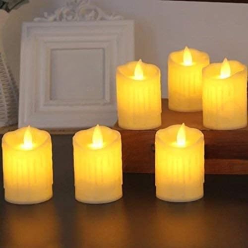 Desidiya® 6 Pcs Acrylic Dancing Tealight LED Candles for Home Decor - Ideal for Wall, Lobby, Living Room, Bedroom - Image 1