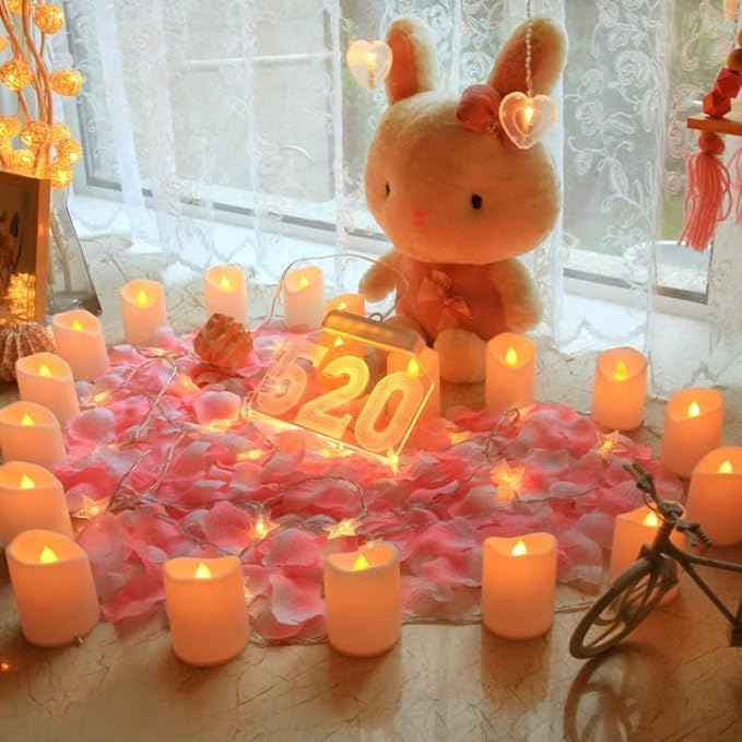 Desidiya® 6 Pcs Acrylic Dancing Tealight LED Candles for Home Decor - Ideal for Wall, Lobby, Living Room, Bedroom - Image 5